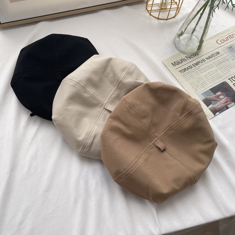 Mũ Nồi Mũ Beret tag sắt thời trang Vintage phong cách Hàn Quốc