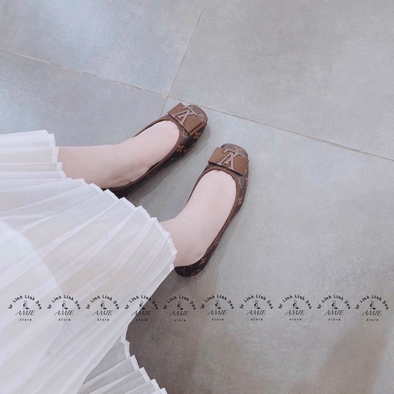 Giày Búp Bê LV Bệt Mũi Tròn