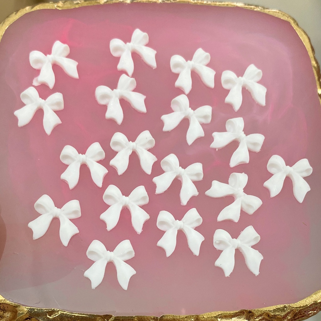 Charm Nơ Trắng Đính Móng - Mini Nails