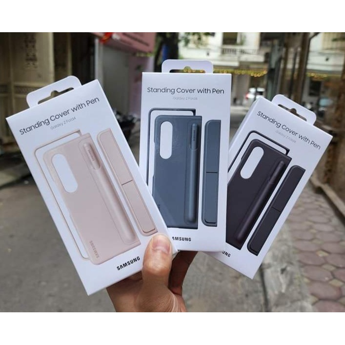 Ốp lưng Standing Cover With Pen Samsung Galaxy Z Fold 4 có bút S Pen kèm chân dựng - Hàng chính hãng