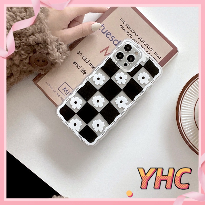 Ốp Điện Thoại Họa Tiết Kẻ Ô Trắng Đen Cho Iphone6 6splus 7 7plus 8plus XR x xs 12 11 pro max plus 13 promax-1022