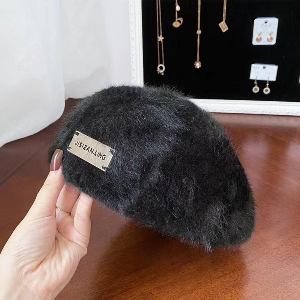 PINEVN Mũ Beret Lông Thỏ Màu Sắc Nhã Nhặn Dành Cho Nữ