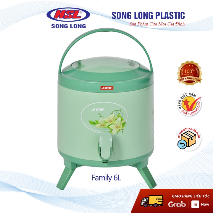 Bình Giữ Nhiệt Có Vòi Song Long Plastic - Các cỡ- (Giao màu ngẫu nhiên)-Song Long Plastics