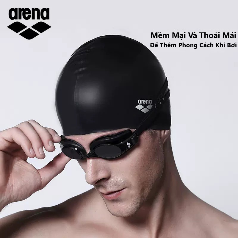 Mũ Bơi Nam Nữ Cao Cấp Arena TRAINING SILICONE CLASSIC, Tóc Dài Cỡ Lớn, Không Thấm Nước Shop-Dung