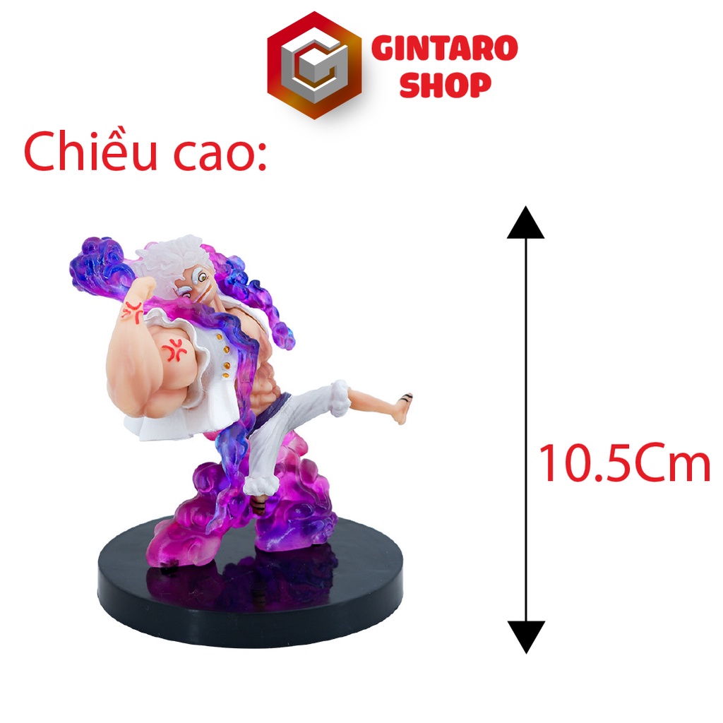 Mô hình Luffy Gear 5 nika thần mặt trời phiên bản cơ bắp 6 múi chi tiết sắc nét, Mô hình nhân vật Luffy Gear 5 cơ bắp