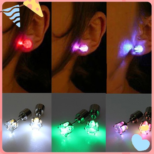 Khuyên Tai Đính Đá Có Đèn LED Độc Đáo