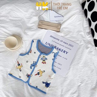 Áo gile nỉ nhung cho bé HK KIDS , áo khoác Gi lê thu đông 2 lớp cotton và nỉ mềm mại sz từ 2-8 tuổi