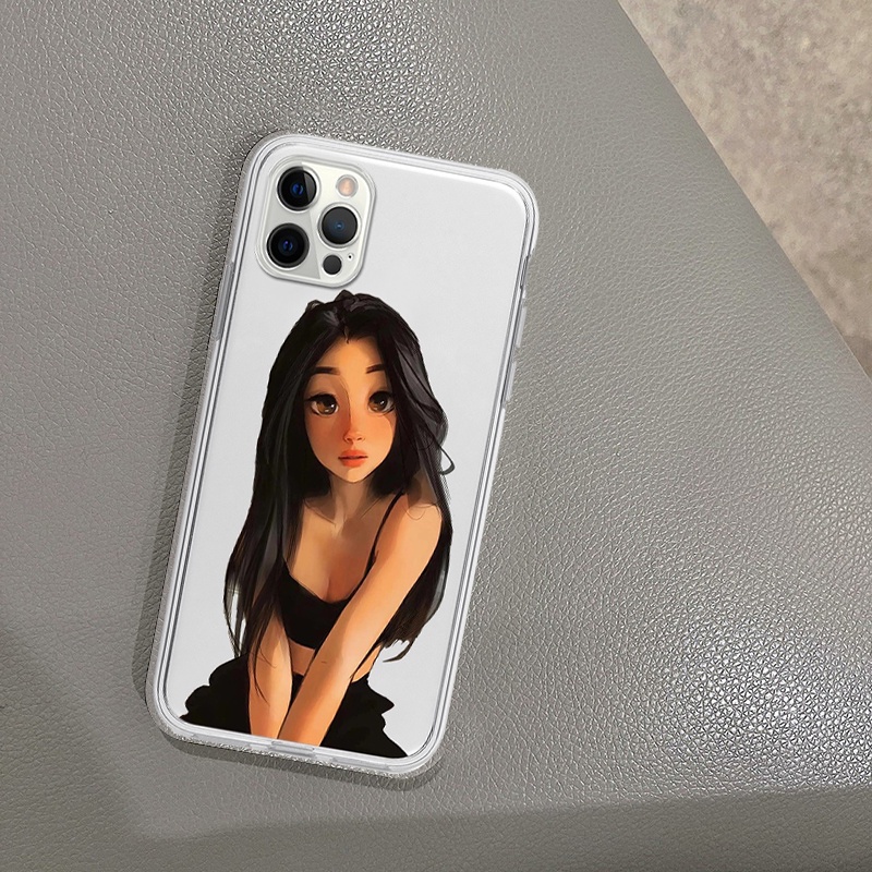 Ốp lưng iphone cạnh vuông nhân vật nữ thu hút độc đáo cho 6/6splus/7/7plus/8/8plus/x/xr/xs/11/12/13/14/pro/max/plus/