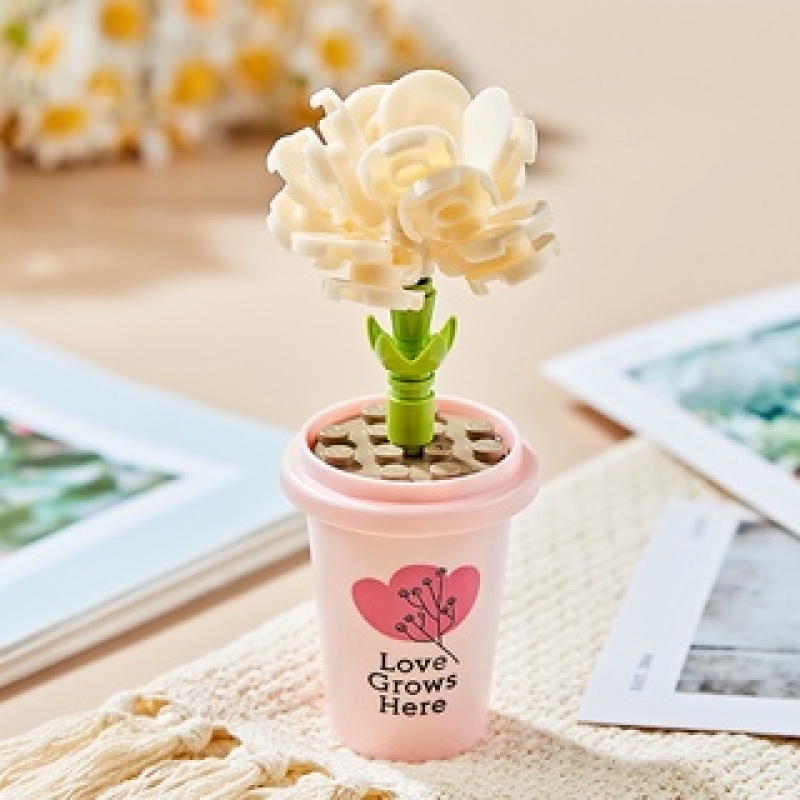 Đồ Chơi Lắp Ráp Chậu Cây Mini Trang Trí Bàn Làm Việc