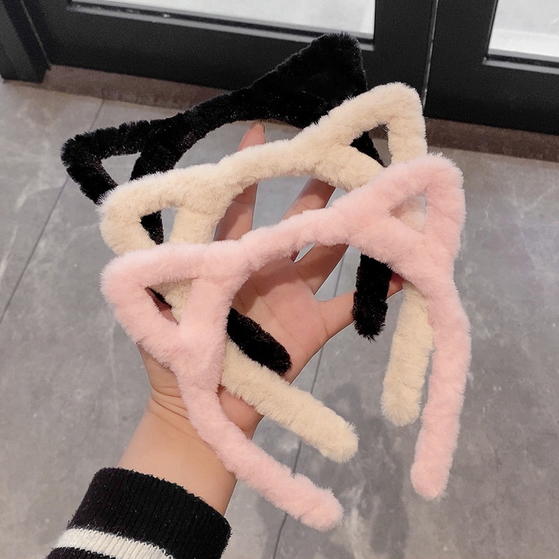 Băng Đô Cài Tóc Rửa Mặt Bằng Vải Bông Tai Thỏ Dễ Thương Đơn Giản