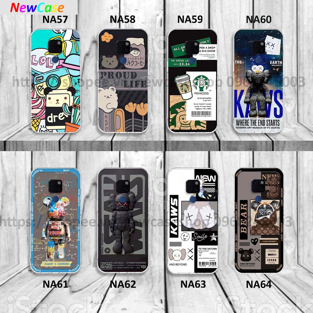 Ốp Huawei Mate 20 / Mate 20 Pro in hình 3D Bear Brick,Bear Love,K@ws,Coffee,...