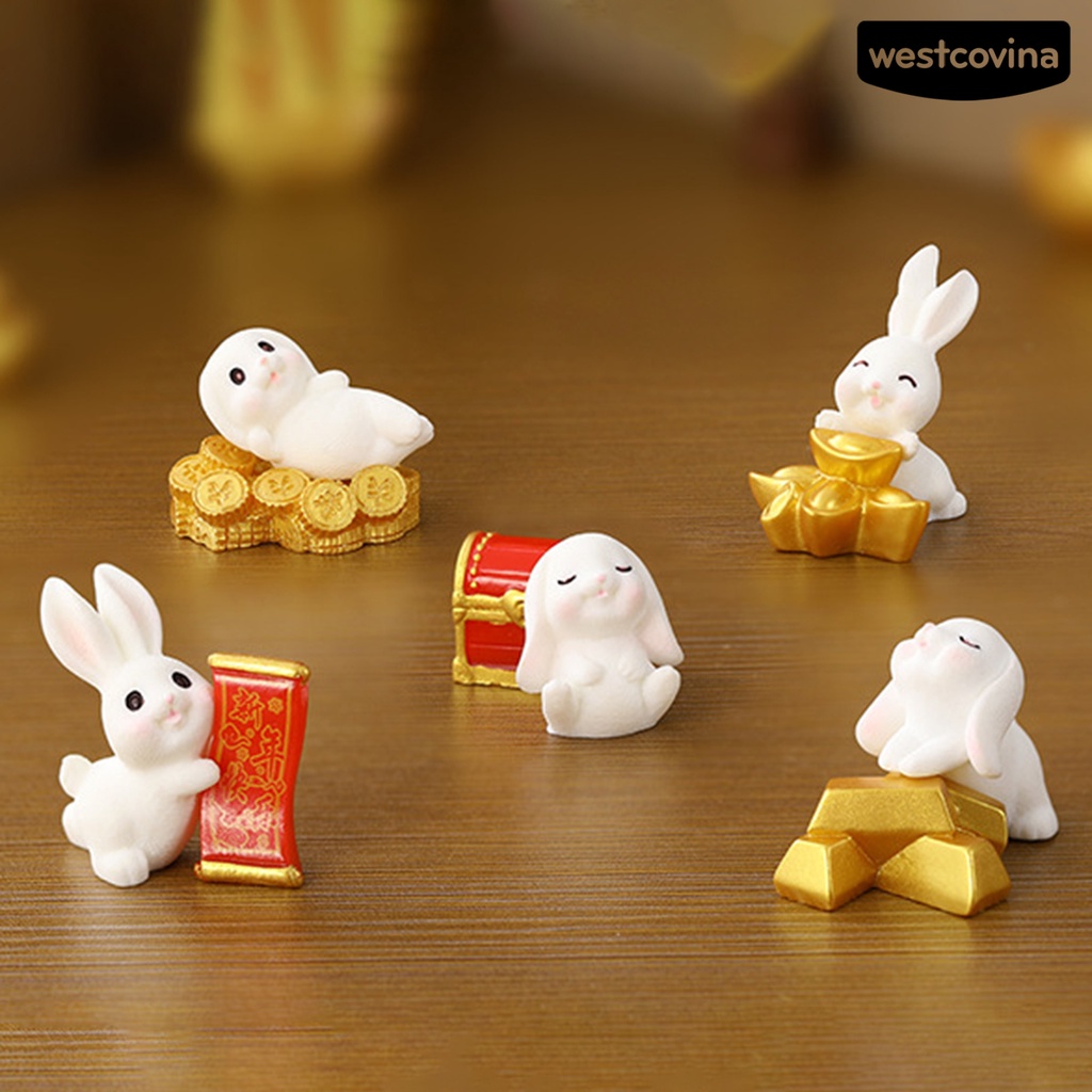 [Hot]☃Set 2 Đồ Chơi Thỏ Nhựa Dễ Thương Trang Trí Phòng Ngủ