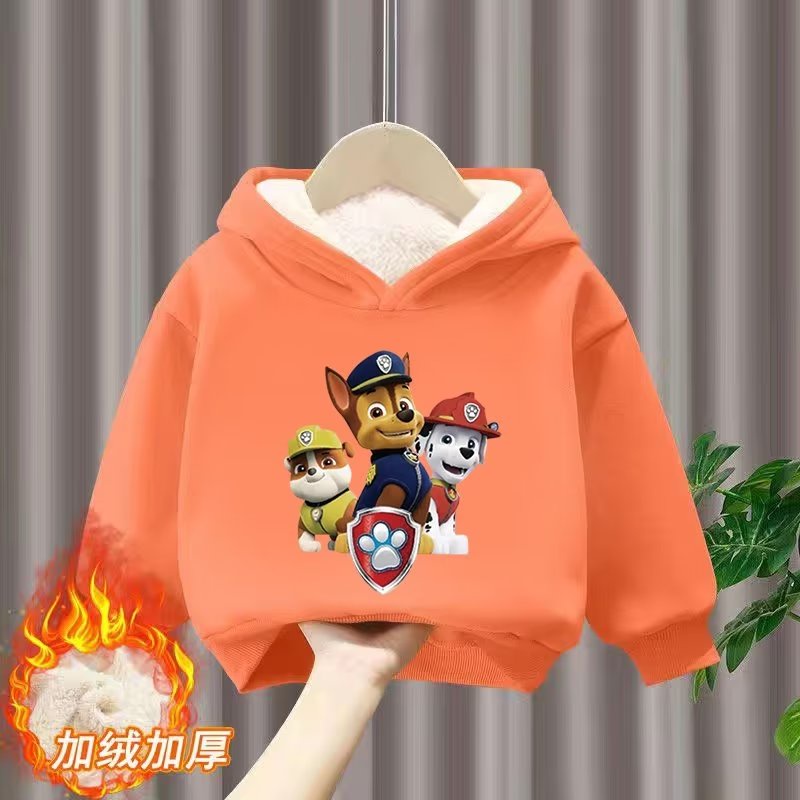 Áo Hoodie Lót Lông Cừu In Họa Tiết Hoạt Hình Dễ Thương Cho Bé Trai Và Gái