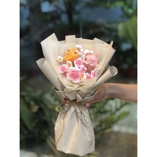 [ẢNH THẬT] Bó hoa hồng handmade dễ thương [Kèm đèn]