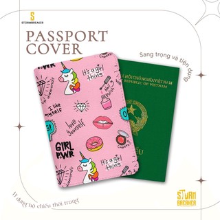 Bao Da Hộ Chiếu - Ví Đựng Passport Du Lịch ( in tên cá nhân ) Ngựa Một Sừng Unicorn - LT020 STORMBREAKER