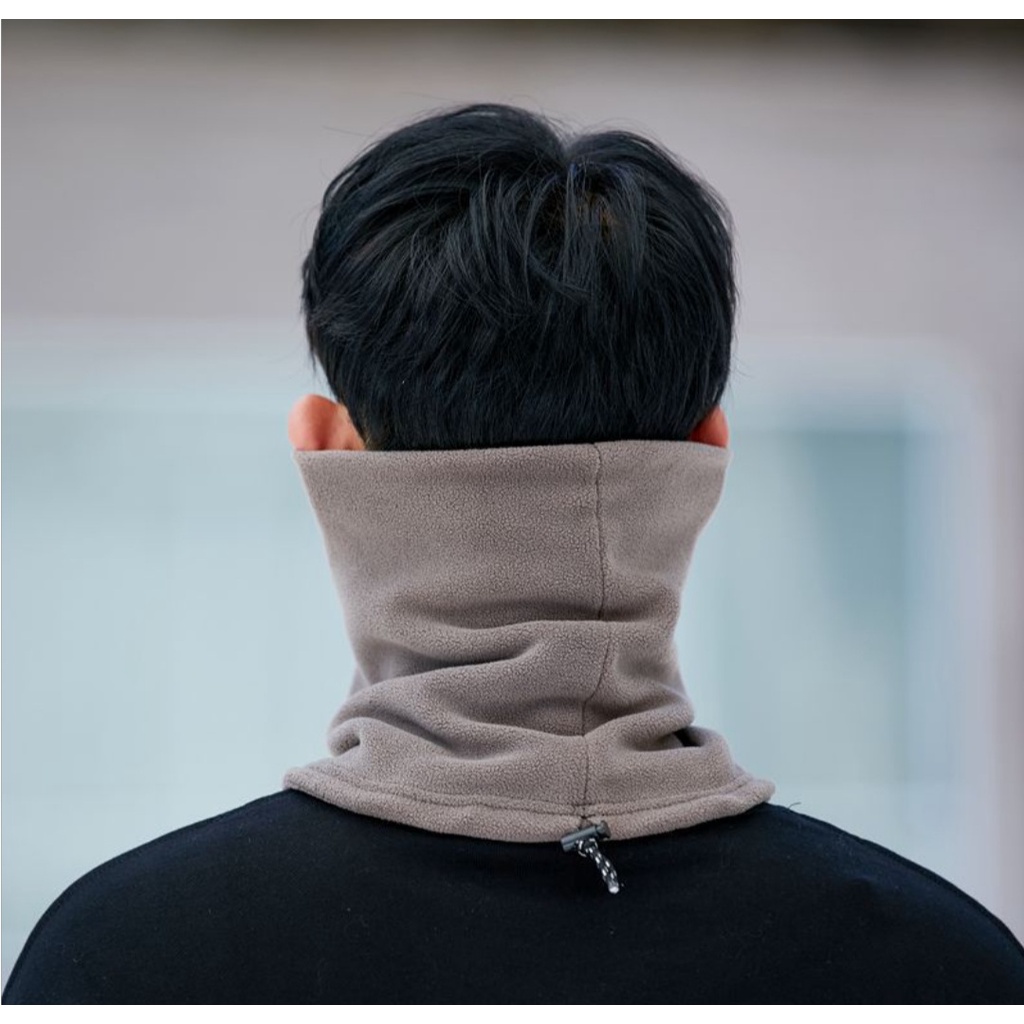 Khăn ống đa năng tạo kiểu thành mũ có dây rút điều chỉnh ấm áp sang trọng