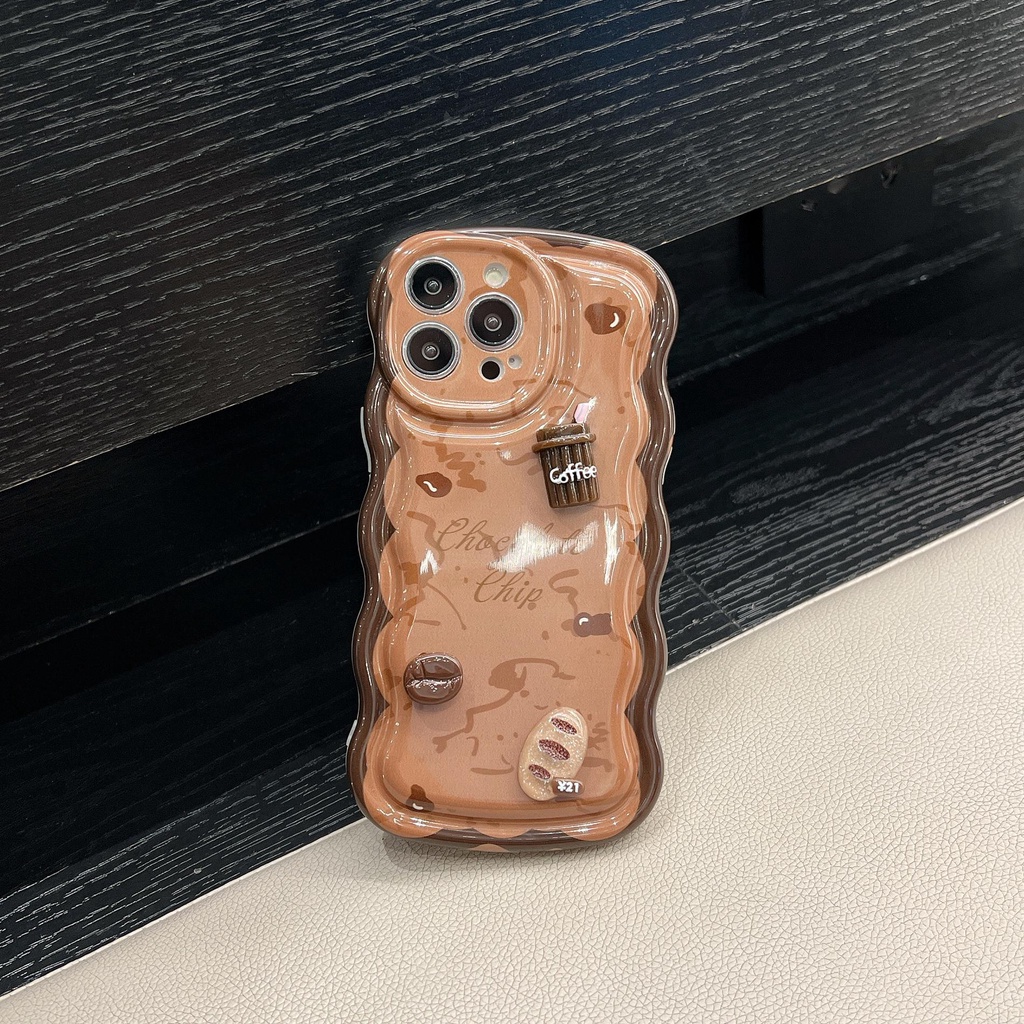 Ốp Điện Thoại Silicon TPU Mềm Hình Bánh Mì / Cà Phê 3D Dễ Thương Cho iPhone 14 13 12 11 Pro Max 14 Plus
