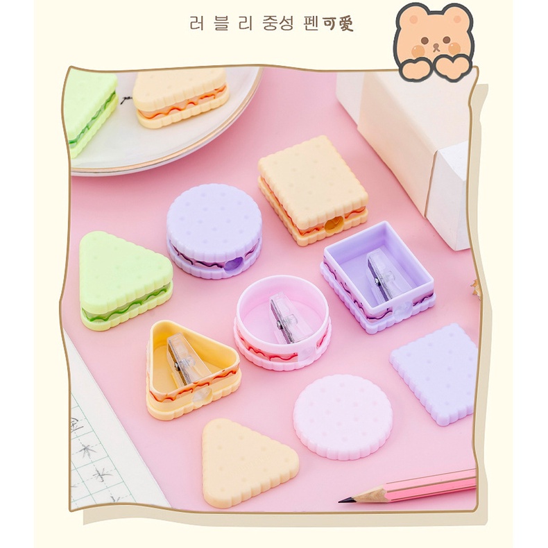 Đồ Chuốt Bút Chì Hình Bánh Quy / Macaron Dễ Thương Cho Bé