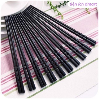 bộ 10 đôi đũa nhựa phíp đen Nhật Bản , đầu nhám nhựa melamin cao cấp