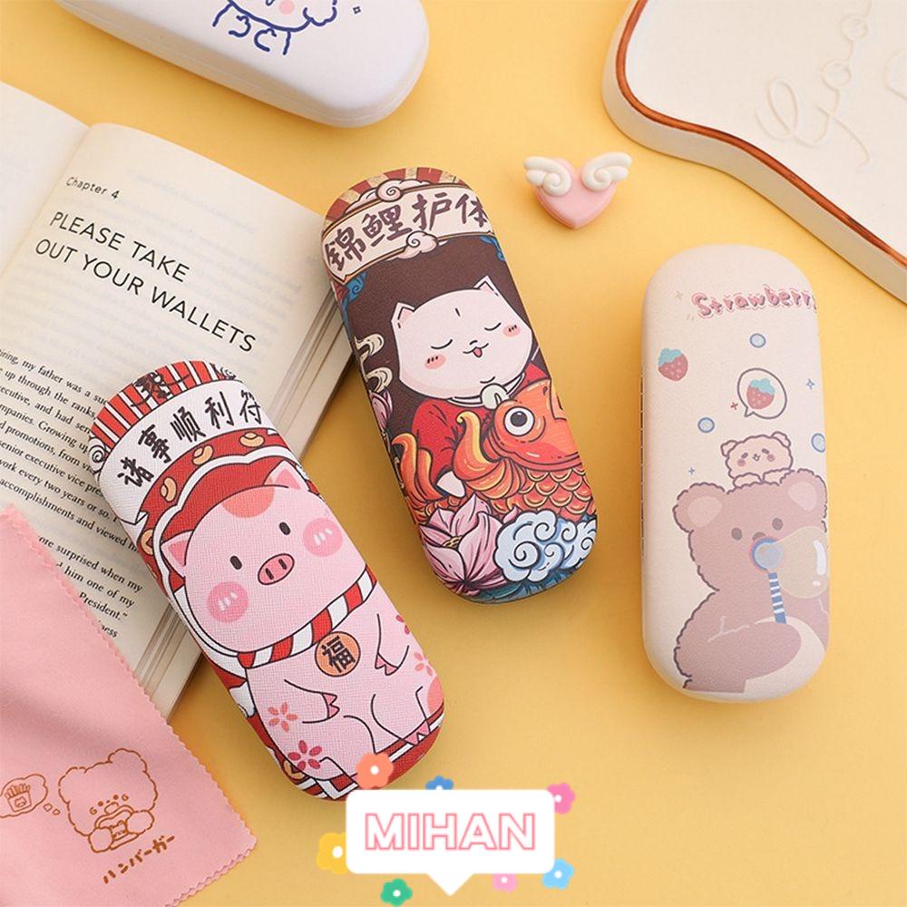 Hộp Đựng Mắt Kính Bằng Da PU Hình Vuông In Họa Tiết Hoạt Hình Cho Thanh Thiếu Niên MIHAN1 Ốp