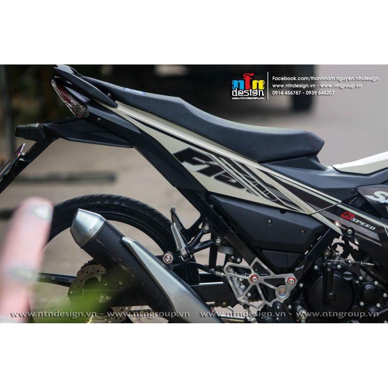 TEM RỜI mẫu sọc trắng đen cho Satria F150 - mẫu mới siêu hot 2023