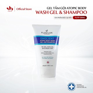 Gel tắm gội atopic body wash gel and shampoo floslek giúp cải thiện tình trạng viêm da, khô da tuýp 150ml