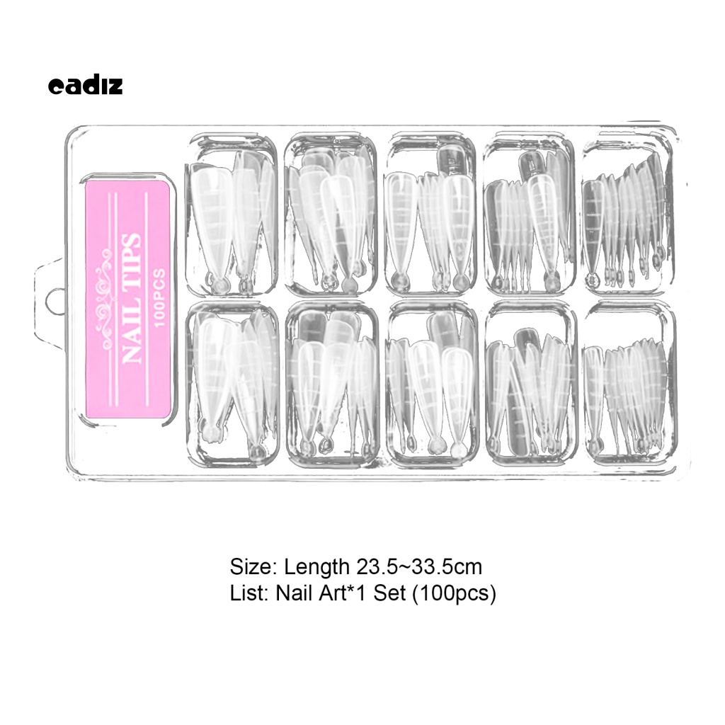 Bộ 100 Móng Tay Giả Dáng Dài Nhẹ Nhàng Thời Trang