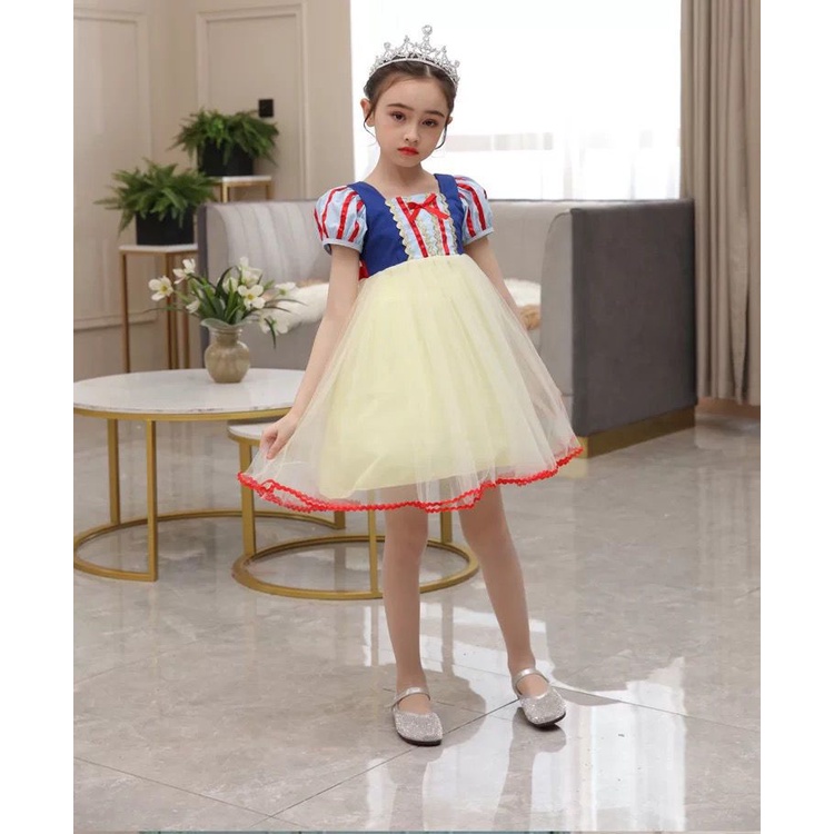 Đầm Công Chúa Bạch Tuyết Thiết Kế Mới Xinh Xắn Thời Trang Mùa Hè Dành Cho Bé Gái