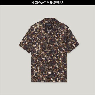 Áo sơ mi ngắn tay nam họa tiết mềm mịn highway menswear rosemary cuban shirt