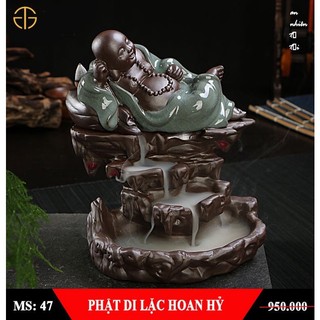 Thác khói trầm hương phật di lặc hoan hỷ tặng kèm 5 nụ trầm