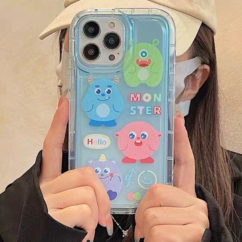 Ốp Điện Thoại Silicon TPU Mềm Trong Suốt In Hình Quái Vật Dễ Thương Cho IPhone 14 13 12 11 Pro XS Max X XR 8 7 6 6S Plus
