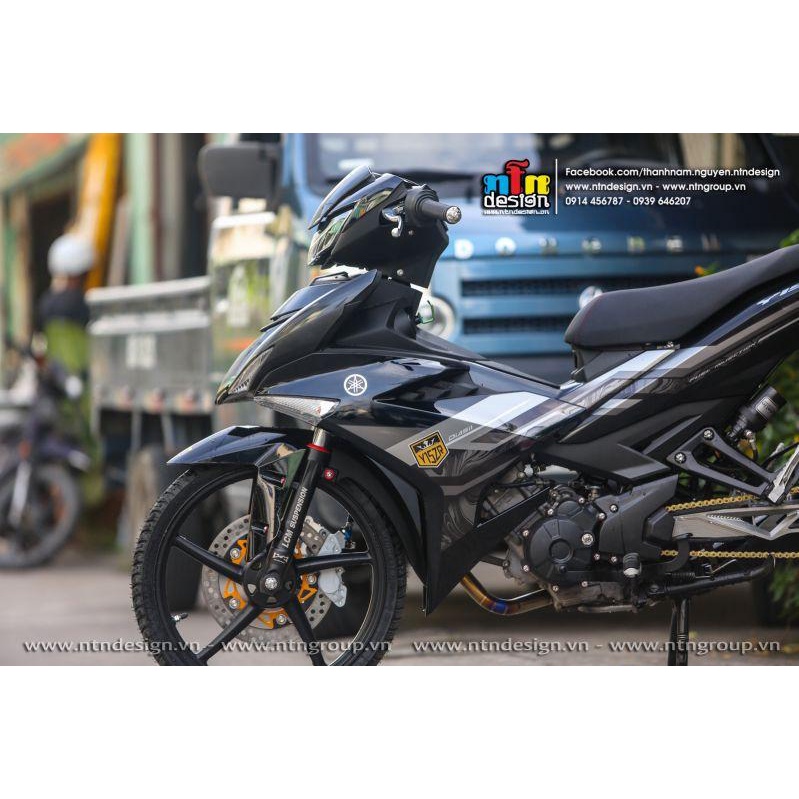 TEM RỜI mẫu Y15ZR 2022 xám cho Exciter 150 đen - tem cao cấp không bay màu