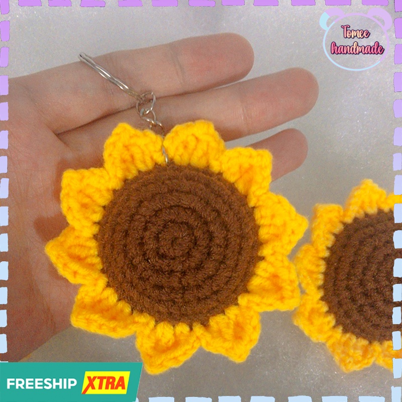 Móc khóa Hoa Hướng Dương bằng len handmade