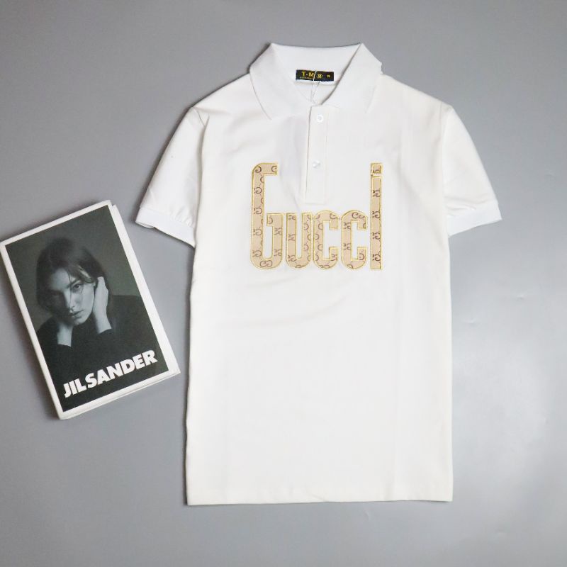 Áo thun POLO basic nam cộc tay in GUCCI