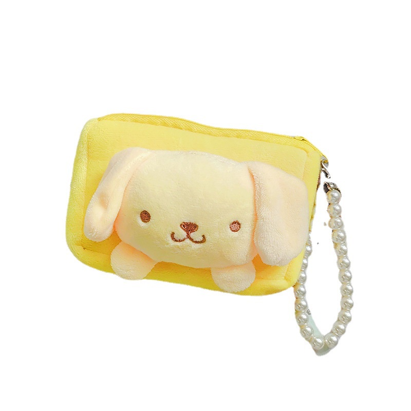 Túi Đựng Tiền Xu / Son Môi Hình Chú Chó Nhồi Bông Dễ Thương Cho Học Sinh