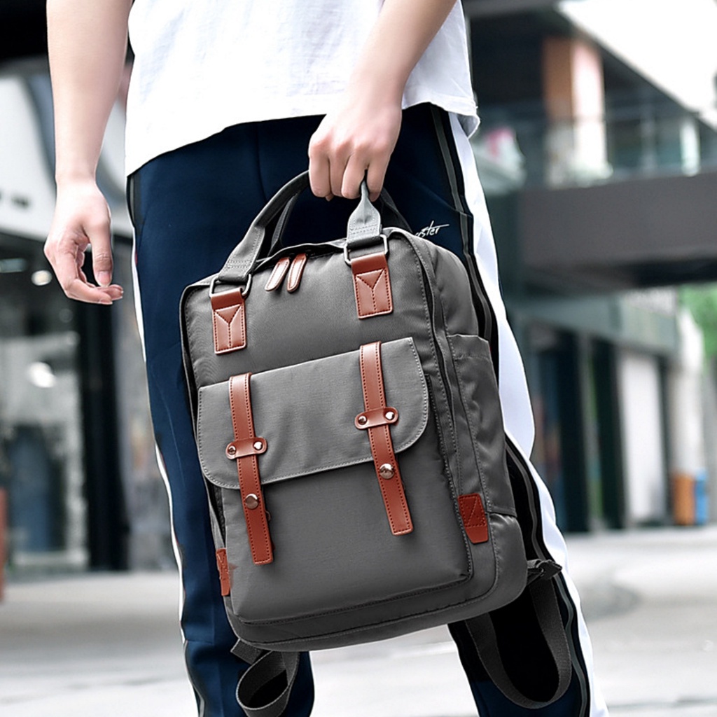 Balo nam nữ DETOLO đựng laptop 14 15,6" công sở nhỏ gọn đi làm, đi học cho học sinh nam nữ