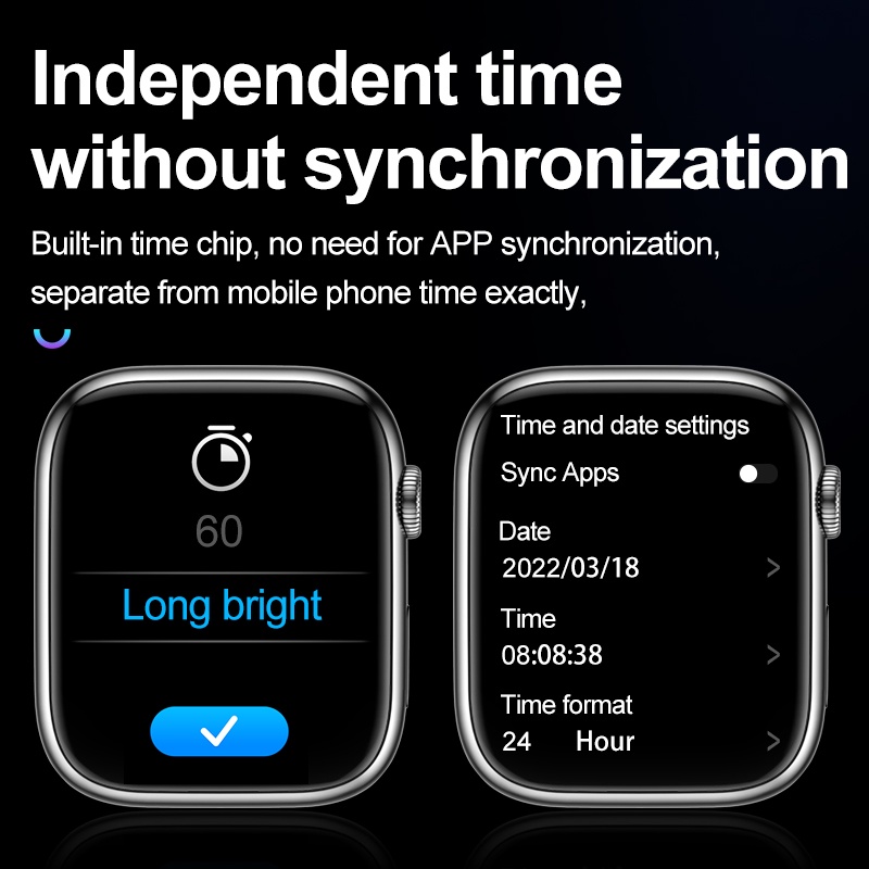 Đồng Hồ Thông Minh S7 IW7 MaX Màn Hình 1.9inch Màu Đen Bằng Thép Không Gỉ Hỗ Trợ Giọng Nói NFC Alipay