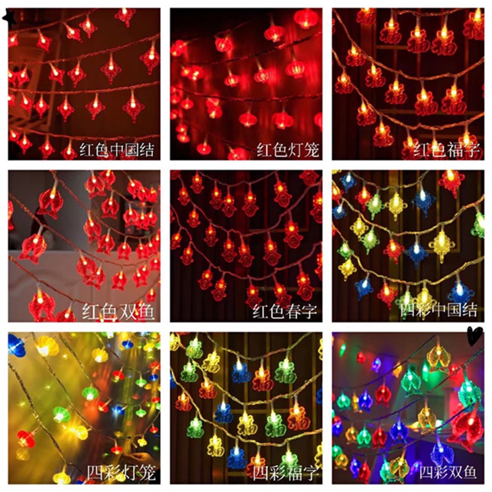 Dây Đèn LED Hình Lồng Đèn Trung Quốc Trang Trí Lễ Hội
