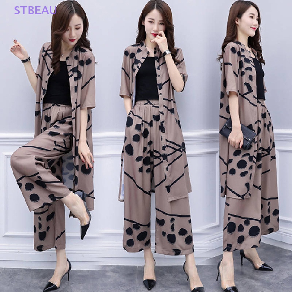 Set Đồ 2 Món Gồm Áo Chiffon Dáng Rộng + Quần ống rộng Cho Nữ