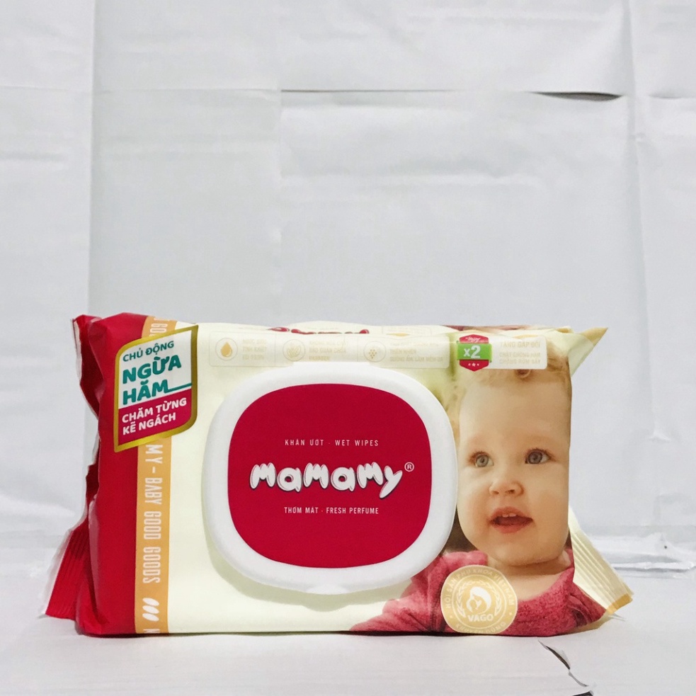 Khăn ướt Mamamy hộp 60/90/100 tờ có mùi/ không mùi có nắp cho bé