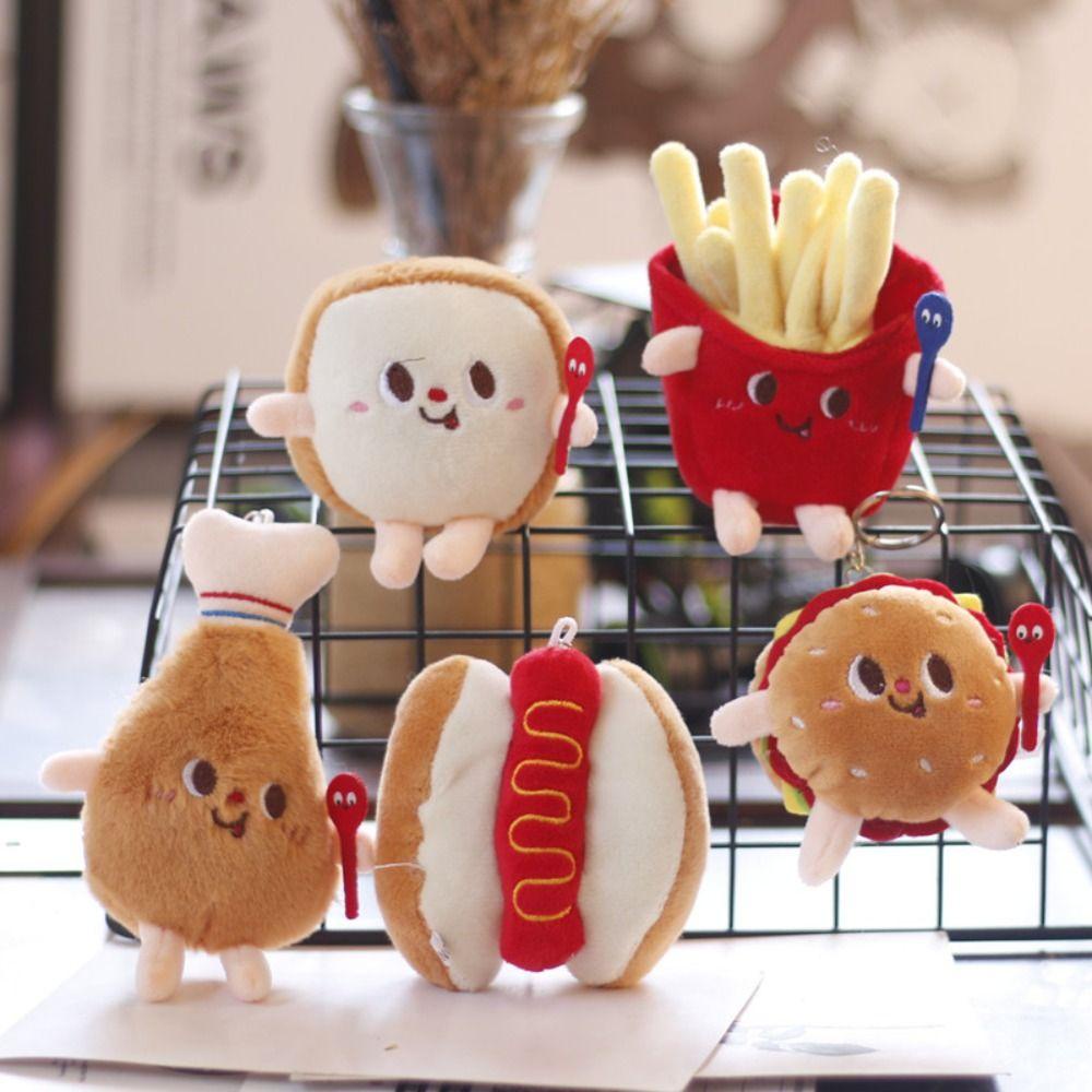 Búp Bê Nhồi Bông Hình Hamburger / Hot Dog / Khoai Tây Chiên Dễ Thương Dùng Làm Quà Tặng