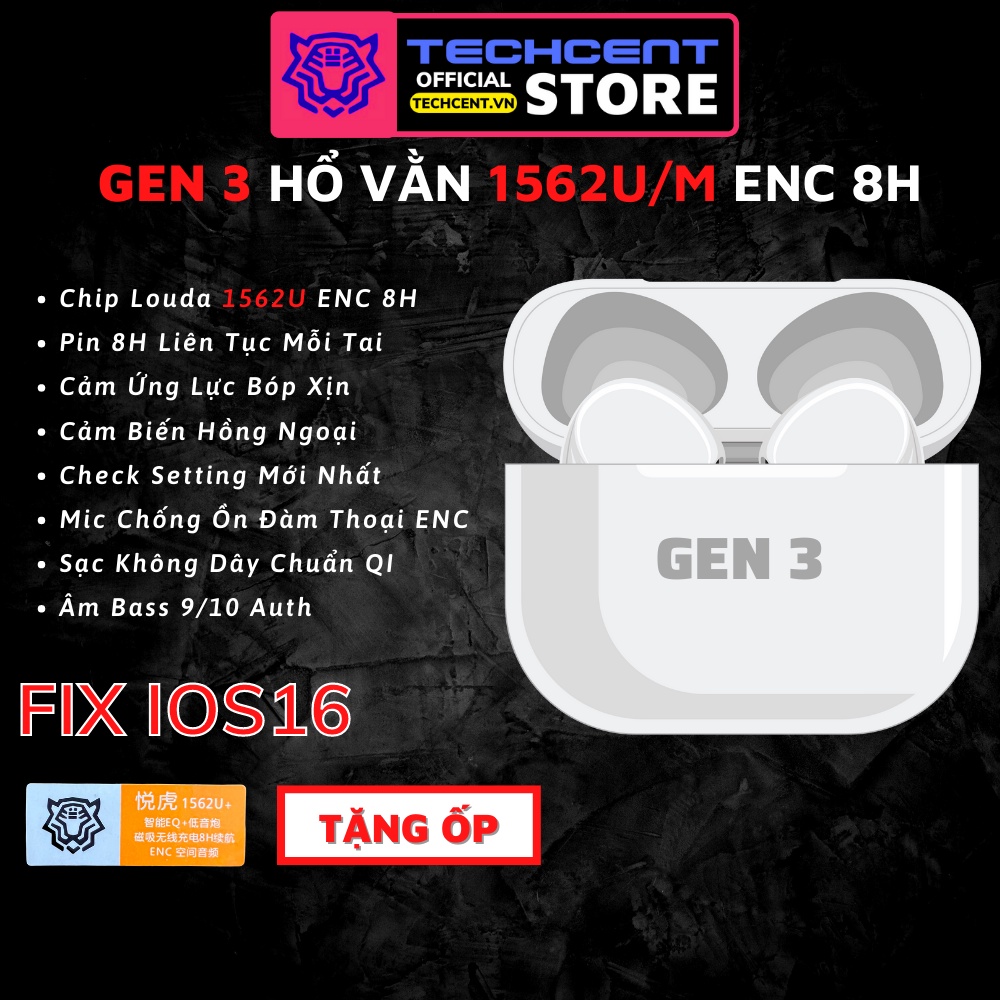 Tai Nghe Gen 3 Hổ Vằn 1562M/U Pin 8H Cảm Ứng Lực