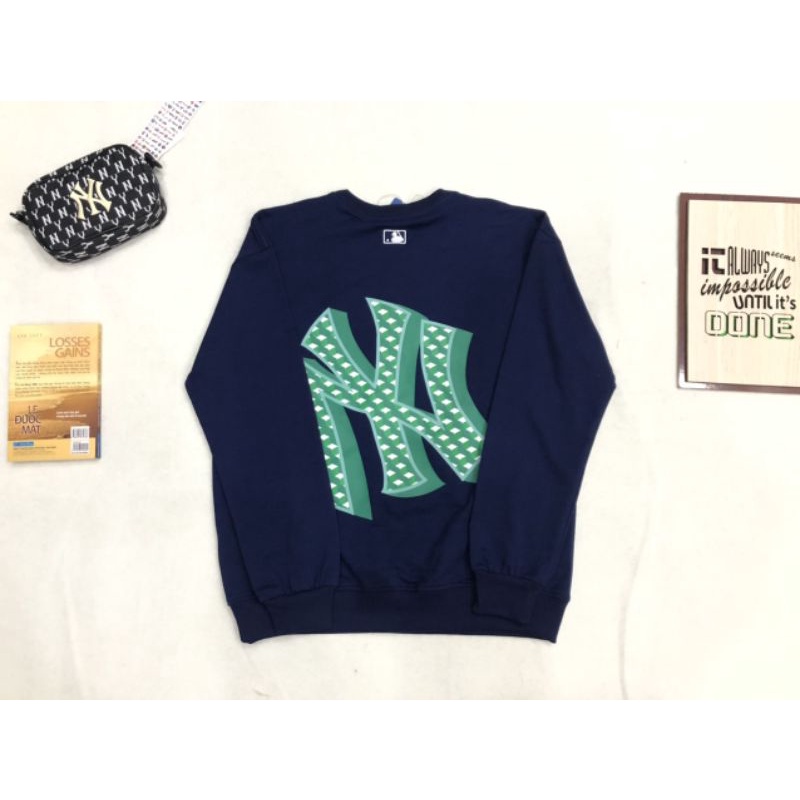 Áo nỉ da cá tay dài mlb