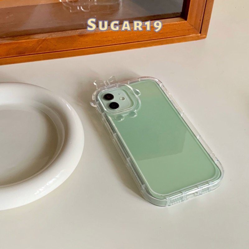 Ốp trong suốt viền cam nổi Little Monster Sugar19