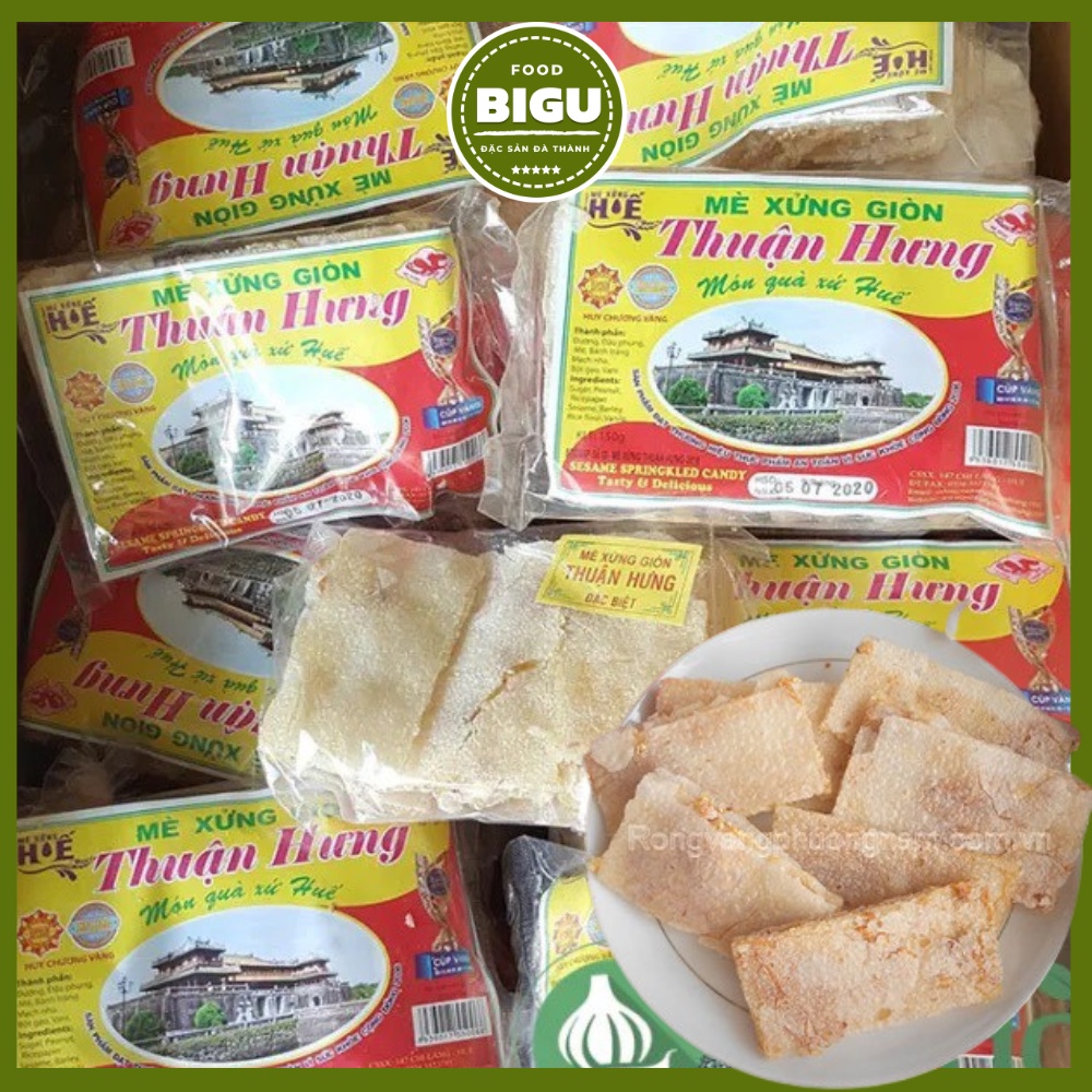 Mè xửng giòn Huế túi 150gr 9 miếng bánh thơm ngon vừa giòn vừa dẻo