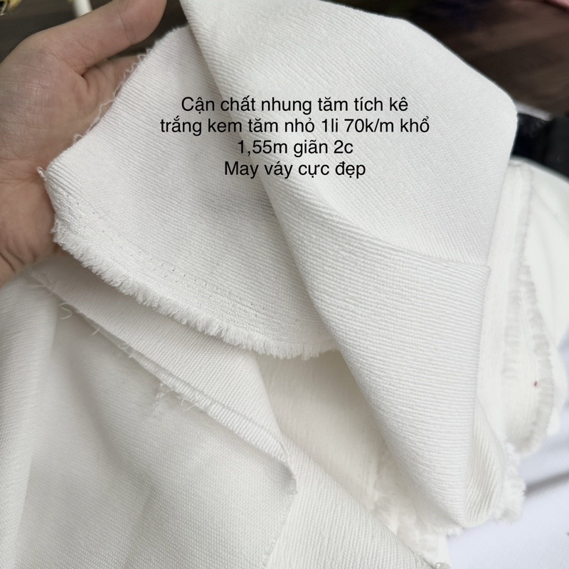 Vải nhung tăm  Tích Kê Hàn Quốc 100% tích kê hàng chất lượng, không xù lông