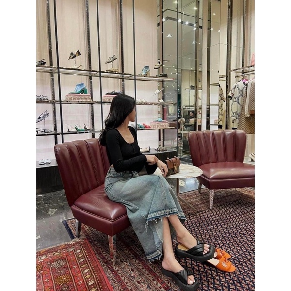 CHÂN VÁY BÒ ĐANG DÀI ❤️ HÀNG QC LOẠI 1