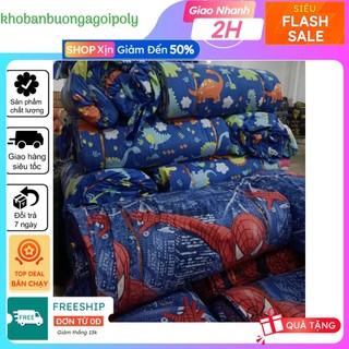 Combo 10m vải may ga gối chất cotton poly đẹp khổ rộng 2m3, mẫu người nhện