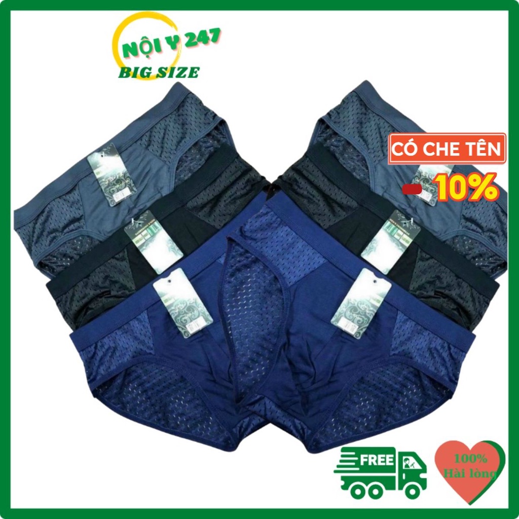 Quần sịp tam giác LƯỚI thông hơi Xuất Nhật quần boxers nam cạp to chất đẹp