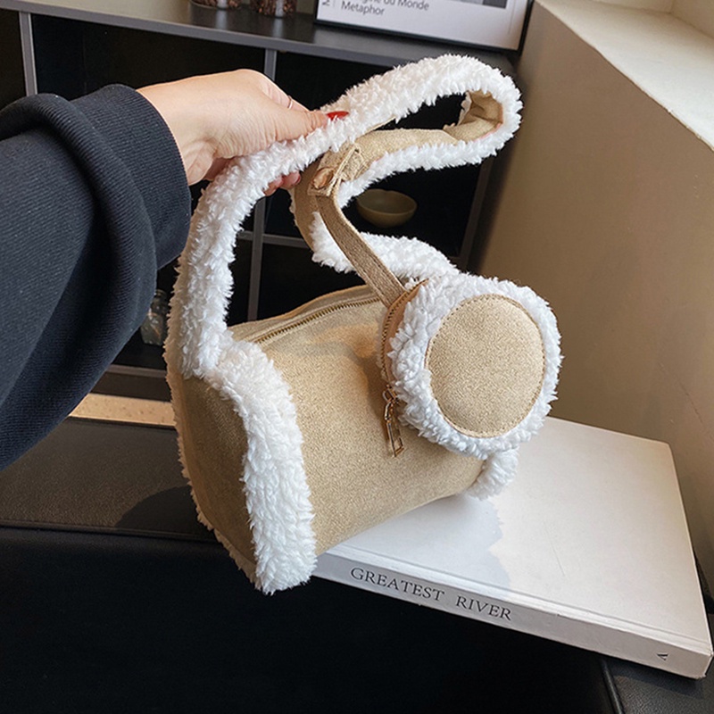 Túi Đeo Vai Phủ Lông Phong Cách Đường Phố Pháp Thời Trang Cho Nữ